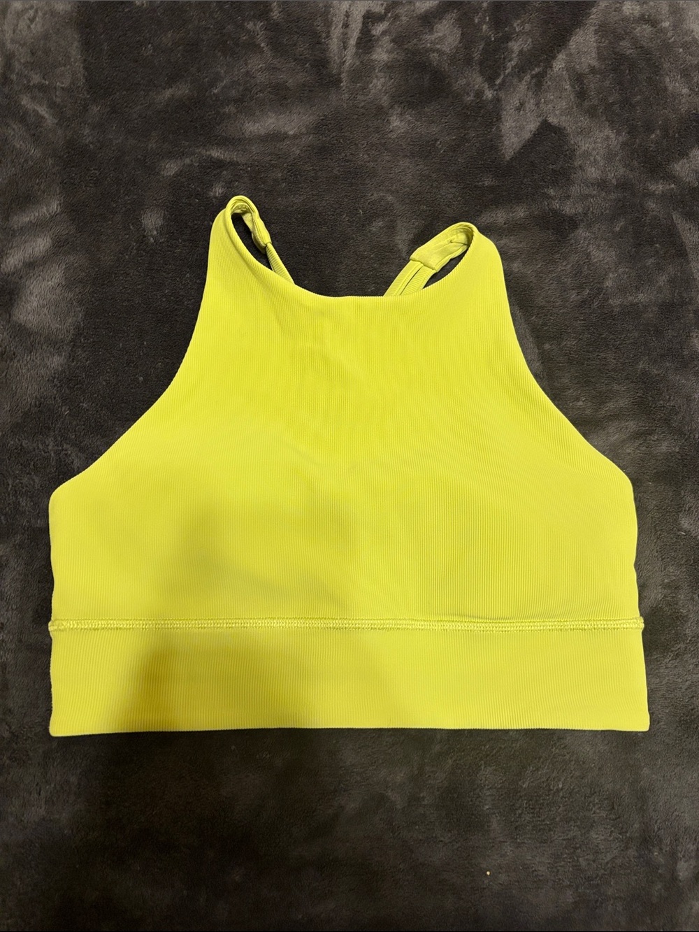 lululemon athletica Green Yellow High Neck Sports Bra